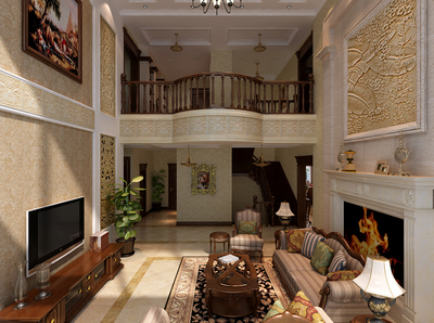 鹿泉云臺別墅316平米美式風(fēng)格室內(nèi)設(shè)計(jì) 演繹經(jīng)典與舒適